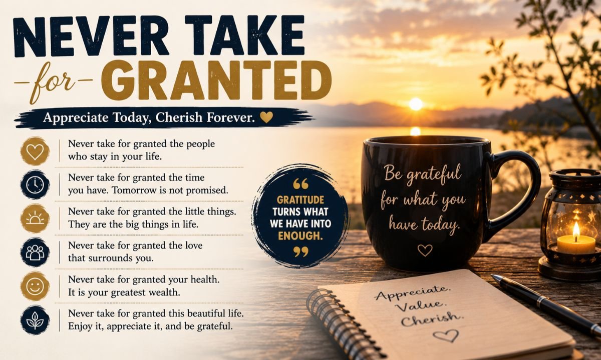 Never Take for Granted Quotes