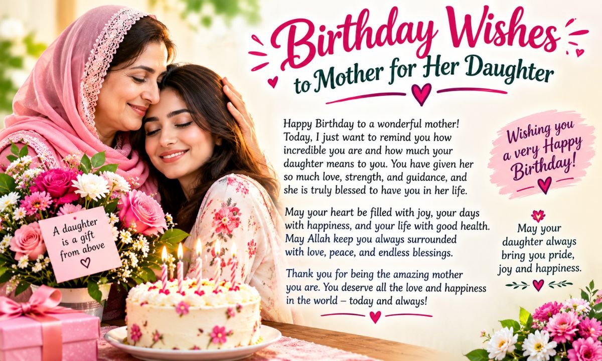 Birthday Wishes to Mother for Her Daughter